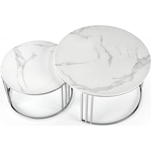 Verado Couchtisch 60/80 cm - Weier Marmor