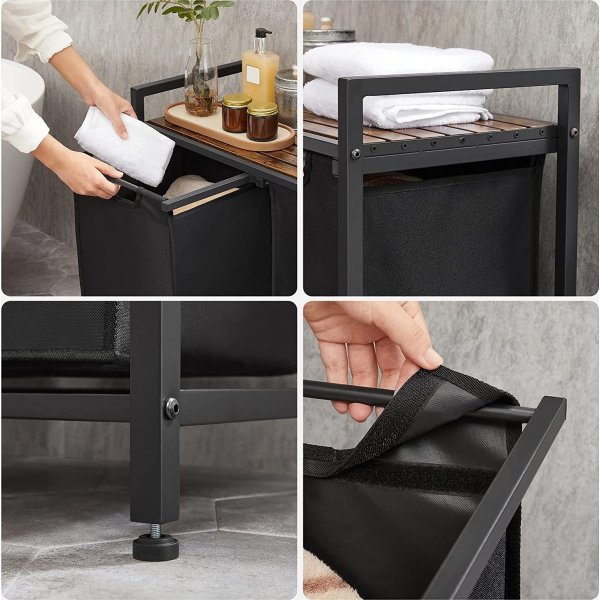 Ambrette Duo Wäschekorb - Schwarz/Braun Ambrette Duo Wäschekorb - Schwarz/Braun