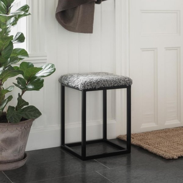 Palettenhocker Hellgrau/Schwarz - 35 x 35 x 50 cm