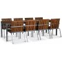 Alva Essgruppe 250x90 cm inkl. 6 Sthlen - Teak/galvanisiertes Metall