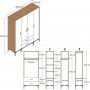 Kumsal Kleiderschrank 10 Weiß
