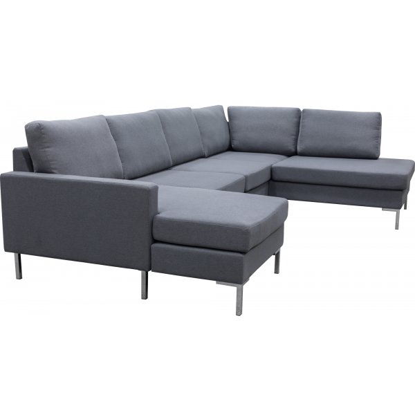 Nova U-Sofa Hellgrauer Stoff - Rechts