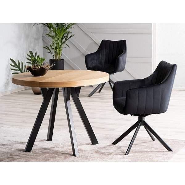 Domingo Esstisch 100-250 cm - Eiche/schwarz