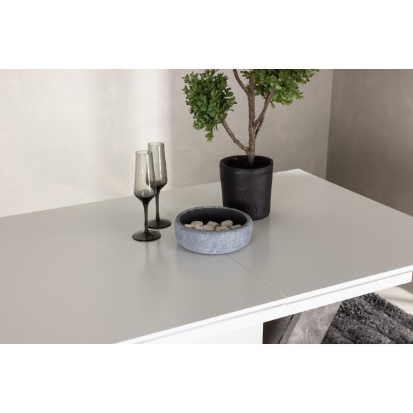 Disa Esstisch 120-160 x 80 cm - Grau/Wei�