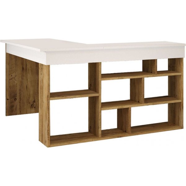 Tywin Eckschreibtisch 129x120 cm - Kiefer/weiß Tywin Eckschreibtisch 129x120 cm - Kiefer/weiß