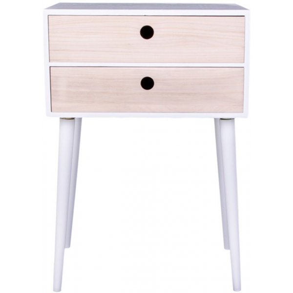 Rimini Nachttisch - Wei/Natur