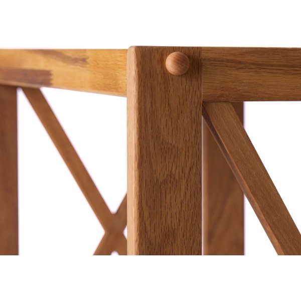 X-Bcherregal aus gelter Eiche