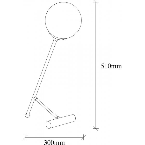 Golf-Tischlampe opal - Schwarz