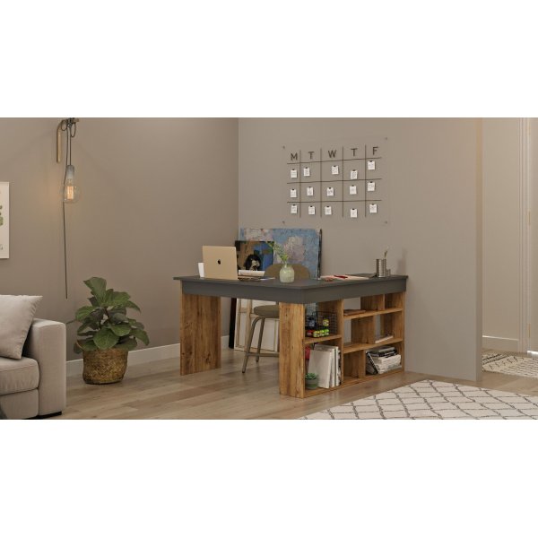 Tywin Eckschreibtisch 129x120 cm - Kiefer/schwarz Tywin Eckschreibtisch 129x120 cm - Kiefer/schwarz