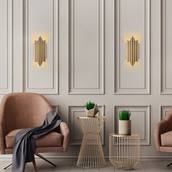 Wandleuchte in Goldoptik - Harmonica Wandleuchte in Goldoptik - Harmonica