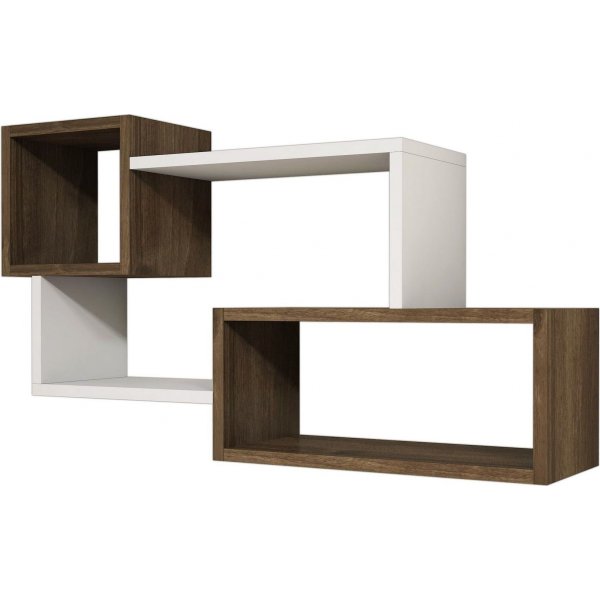 Afton Wandregal - Wei/Walnuss
