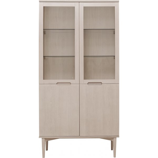 Karmy Vitrine H: 190 cm - Wei pigmentiertes Eichenfurnier