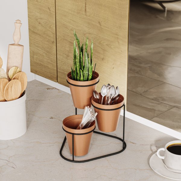 Plato 14 Tpfe - Kupfer/Schwarz