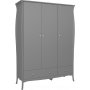 Barock-Kleiderschrank mit 3 Tren - Grau