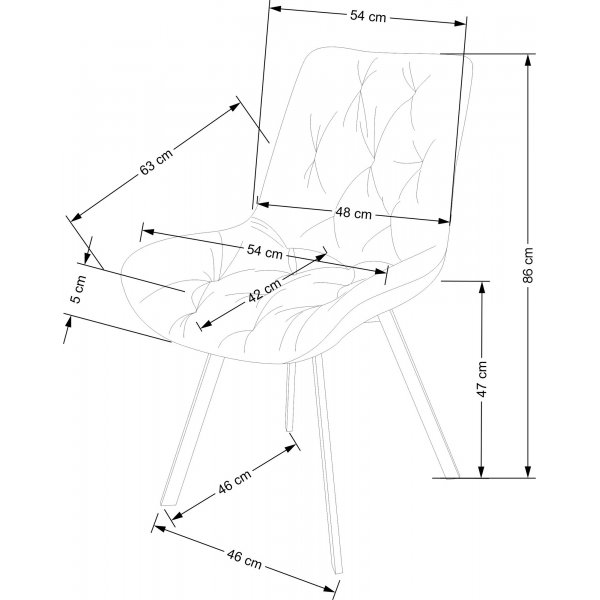 Cadeira Esszimmerstuhl 519 - Grau