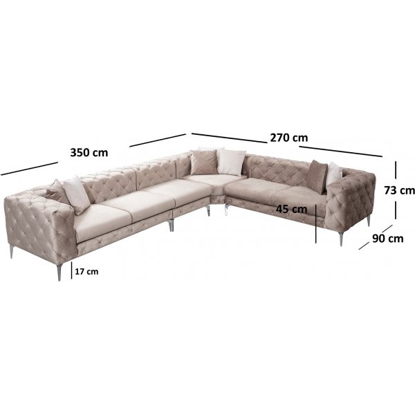 Ecksofa Como - Beige