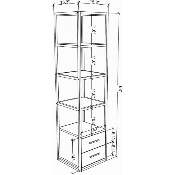Robbins Bücherregal - Weiß/Eiche Robbins Bücherregal - Weiß/Eiche