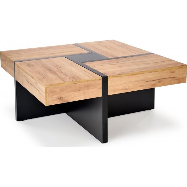 Alcazar Couchtisch 100 x 100 cm - Eiche/schwarz