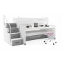 Etagenbett Max mit Zustellbett und ausziehbarem Schreibtisch 80 x 200 cm - Beliebige Farbe