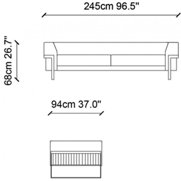 Magenta 3-Sitzer-Sofa - Dunkelbraun Magenta 3-Sitzer-Sofa - Dunkelbraun