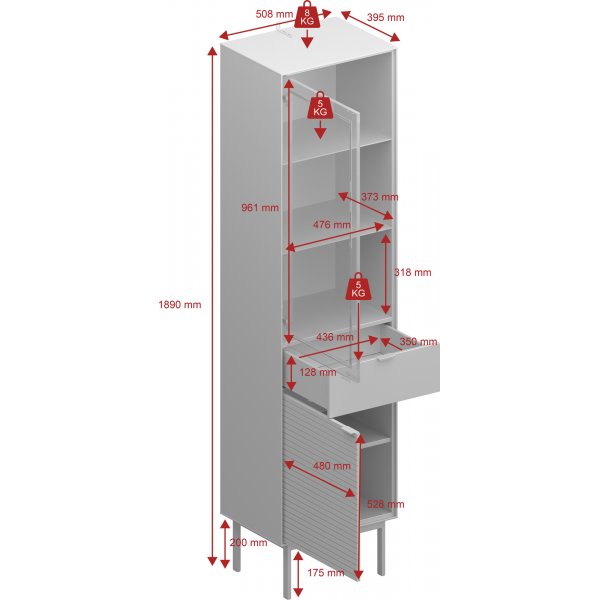 Vitrine Soma mit Glastr - Schwarz/Espresso