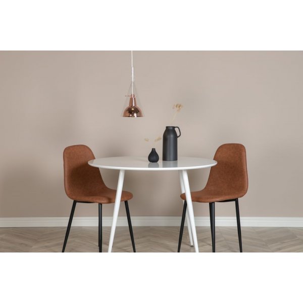 Deckenleuchte Malmen - Glas/kupferfarbenes Metall