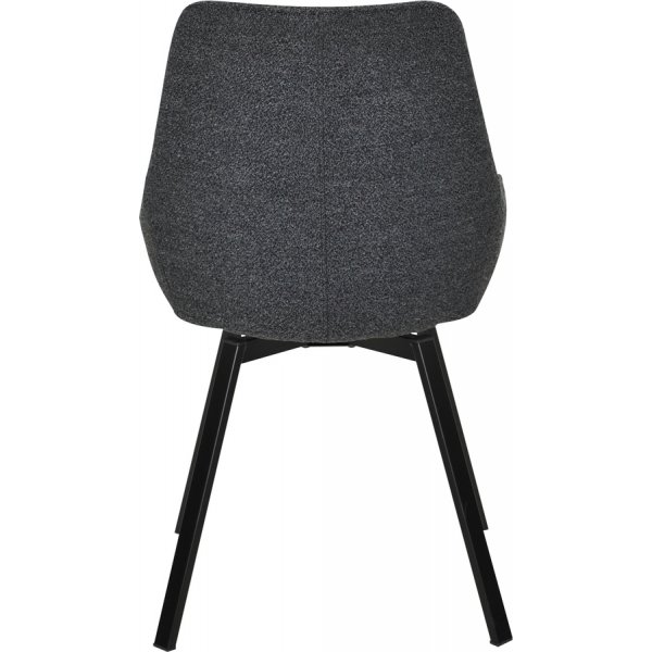 Paar drehbarer Esszimmerstuhl - Schwarzes Bouclé Paar drehbarer Esszimmerstuhl - Schwarzes Bouclé