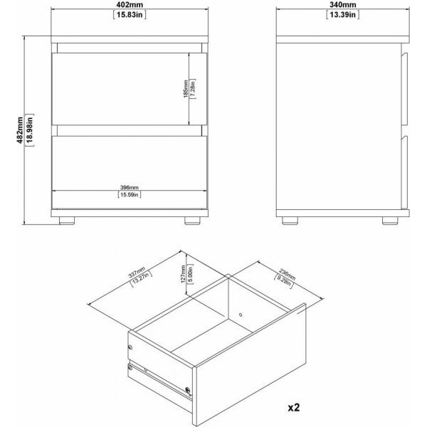 Nova Nachttisch - Wei