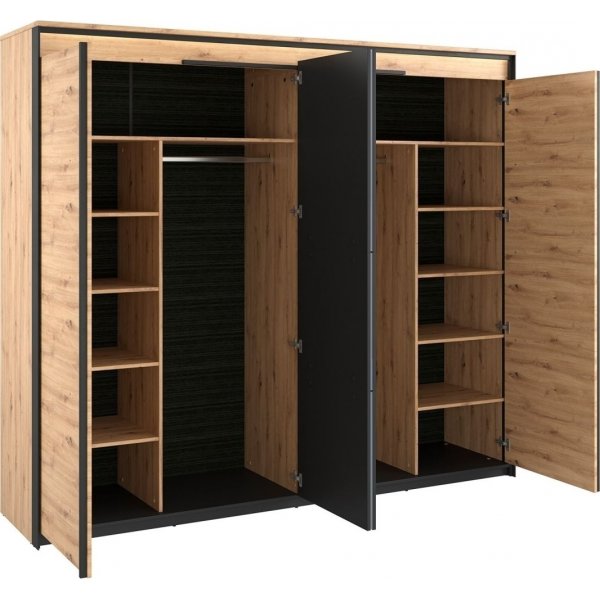 Quant Cuarto Kleiderschrank 250 cm - Artisan Eiche/Schwarz