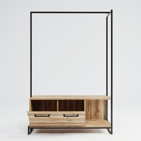 Minsk Hallenmöbel - Eiche/schwarz Minsk Hallenmöbel - Eiche/schwarz