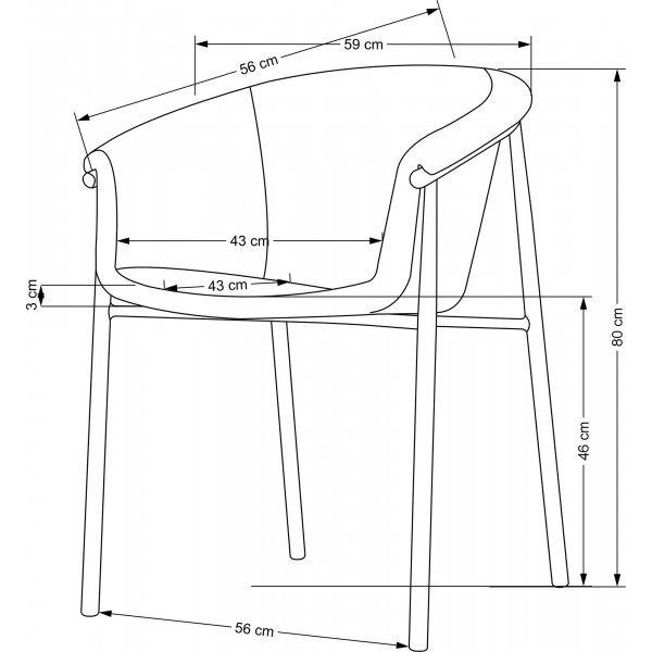 Cadeira Esszimmerstuhl 489 - Grau Cadeira Esszimmerstuhl 489 - Grau