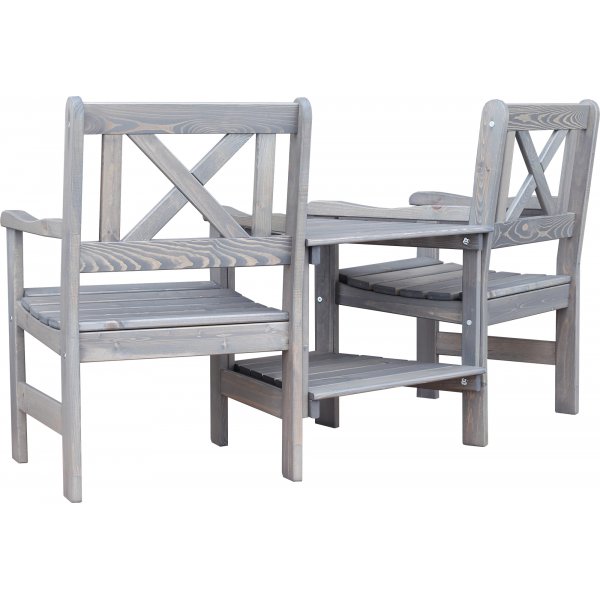 Europe Gartenbank mit Zwischentisch - Loveseat - Grau