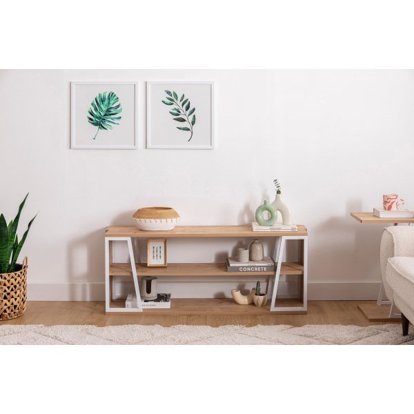 Lissa TV-Stnder 123,6 cm - Saphireiche/Wei