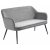 Anna 2-Sitzer-Sofa aus grauem Samt