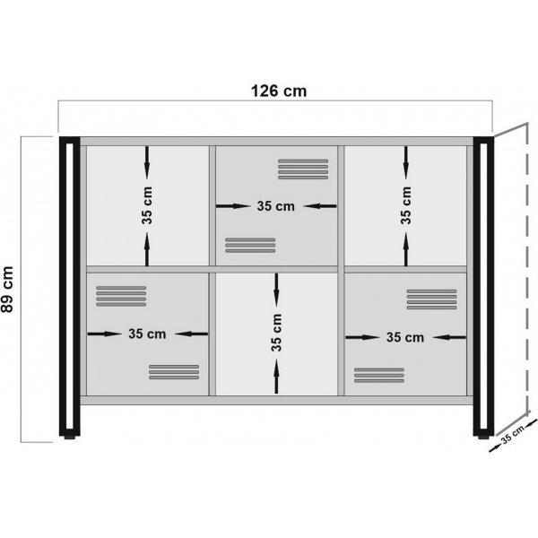 Cosmo Tribus Bcherregal - Kiefer/schwarz