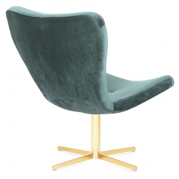 Tulpan-Designsessel aus gr�nem Samt mit Messingfu�