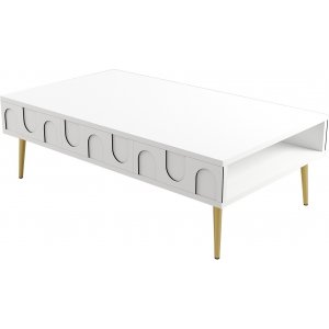 Lyon Couchtisch 105 x 60 cm - Wei/Gold