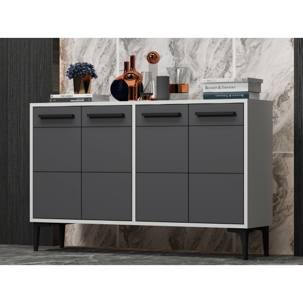 Stria Sideboard - Weiß/Anthrazit Stria Sideboard - Weiß/Anthrazit