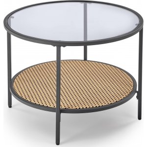 Dakota Couchtisch 60 cm - Schwarz/Rattan