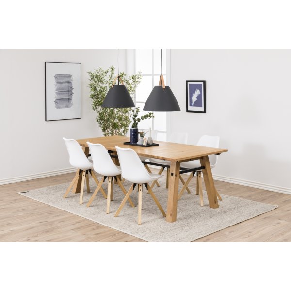 Dima Esszimmerstuhl - Weißes PU/Gummiholz Dima Esszimmerstuhl - Weißes PU/Gummiholz