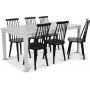 Mellby Essgruppe 180 cm Tisch mit 6 schwarzen Dalsland Pinnstolar