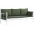 Lalas 3-Sitzer Outdoor-Sofa - Wei/Grn + Mbelpflegeset fr Textilien