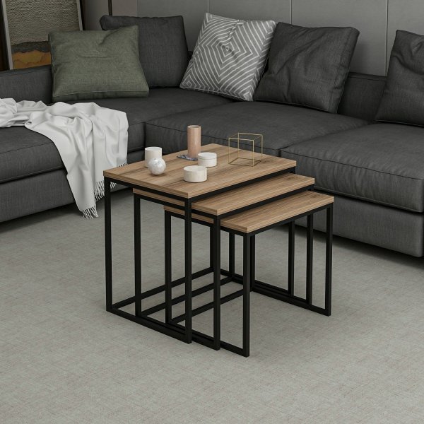 Evia Tisch 45/50/55 x 36/38/40 cm - Walnuss