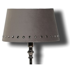 Velvet Lampenschirm mit Nieten 33 cm - grau / Chrom