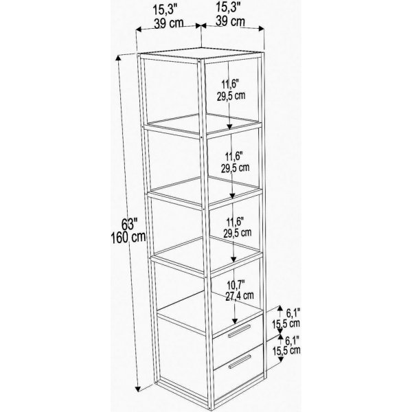 Robbins Bcherregal - Wei/Anthrazit