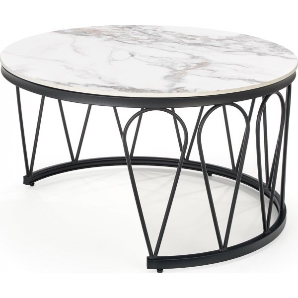 Formosa Couchtisch 60 cm - Weier Marmor/Schwarz