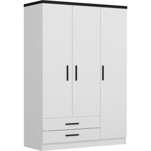 Rizada Kleiderschrank 135 cm - Wei/Schwarz