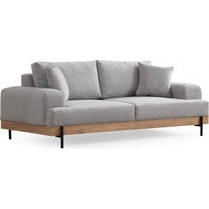 Eti 3-Sitzer-Sofa - Grau/Eiche