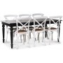 Paris Essgruppe 180 cm Tisch schwarz + 6 wei Gaston Esszimmersthle