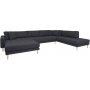 Lido U-Sofa mit offenem Ende - Dunkelgrau